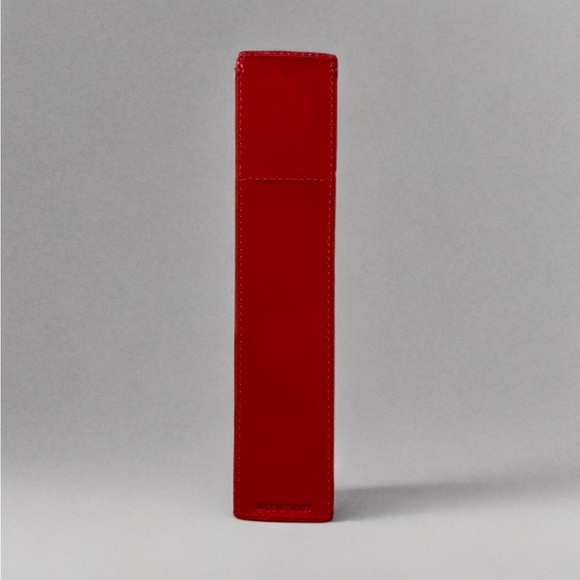 Vintage Coach Black Red Photo Frame Holder Leather Bookmark - Picture 5 of 6